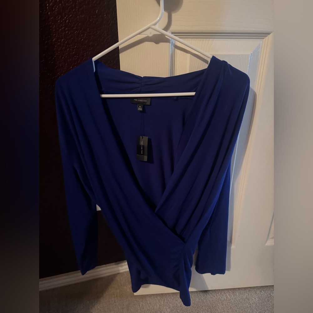 Royal Blue Long Sleeve Wrap Top